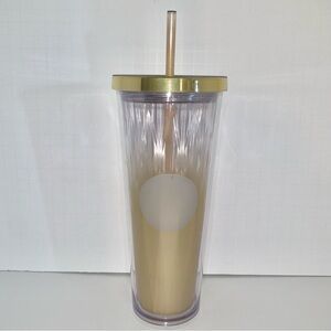 Starbucks Gold Gradient Fade Beveled Cold Drink Tumbler 24 oz